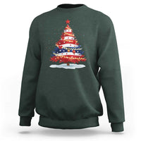 Christmas Tree American Flag Patriotic Sweatshirt - Wonder Print Shop