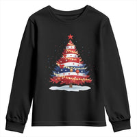 Christmas Tree American Flag Patriotic Youth Sweatshirt - Wonder Print Shop