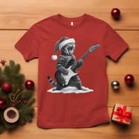 Funny Cat Guitar T Shirt Rock and Roll Christmas - Wonder Print Shop
