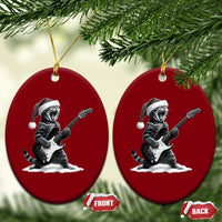 Funny Cat Guitar Ceramic Ornament Rock and Roll Xmas - Wonder Print Shop