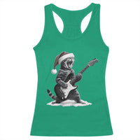 Funny Cat Guitar Racerback Tank Top Rock and Roll Christmas - Wonder Print Shop