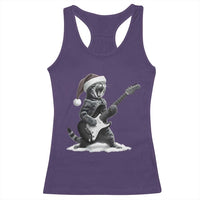 Funny Cat Guitar Racerback Tank Top Rock and Roll Christmas - Wonder Print Shop