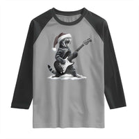 Funny Cat Guitar Raglan Shirt Rock and Roll Christmas - Wonder Print Shop