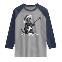 Funny Cat Guitar Raglan Shirt Rock and Roll Christmas - Wonder Print Shop