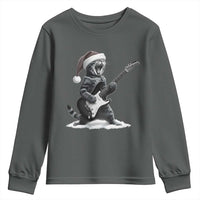 Funny Cat Guitar Youth Sweatshirt Rock and Roll Christmas - Wonder Print Shop