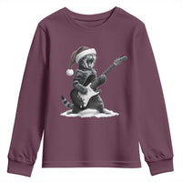 Funny Cat Guitar Youth Sweatshirt Rock and Roll Christmas - Wonder Print Shop