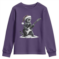 Funny Cat Guitar Youth Sweatshirt Rock and Roll Christmas - Wonder Print Shop