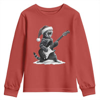 Funny Cat Guitar Youth Sweatshirt Rock and Roll Christmas - Wonder Print Shop