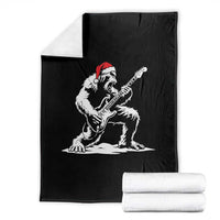 Funny Bigfoot Guitar Throw Blanket Rock and Roll Christmas - Wonder Print Shop