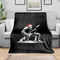 Funny Bigfoot Guitar Throw Blanket Rock and Roll Christmas - Wonder Print Shop