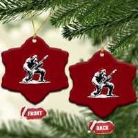 Funny Bigfoot Guitar Ceramic Ornament Rock and Roll Xmas - Wonder Print Shop