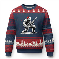 Funny Bigfoot Guitar Ugly Christmas Sweater Rock and Roll Xmas - Wonder Print Shop