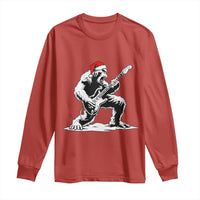 Funny Bigfoot Guitar Long Sleeve Shirt Rock and Roll Christmas - Wonder Print Shop