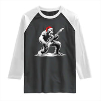 Funny Bigfoot Guitar Raglan Shirt Rock and Roll Christmas - Wonder Print Shop