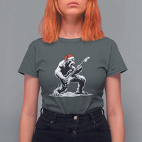 Funny Bigfoot Guitar T Shirt For Women Rock and Roll Christmas - Wonder Print Shop