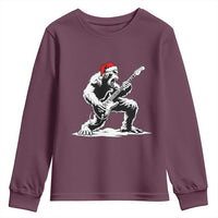 Funny Bigfoot Guitar Youth Sweatshirt Rock and Roll Christmas - Wonder Print Shop