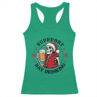 Funny Skeleton Beer Christmas Racerback Tank Top Support Day Drinking - Wonder Print Shop