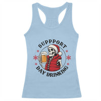 Funny Skeleton Beer Christmas Racerback Tank Top Support Day Drinking - Wonder Print Shop