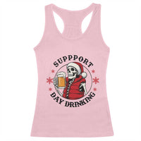 Funny Skeleton Beer Christmas Racerback Tank Top Support Day Drinking - Wonder Print Shop