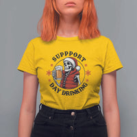 Funny Skeleton Beer Christmas T Shirt For Women Support Day Drinking - Wonder Print Shop
