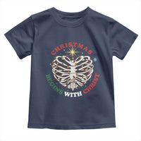 Funny Skeleton Christian Toddler T Shirt Christmas Begins With Christ - Wonder Print Shop