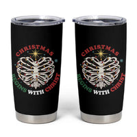 Funny Skeleton Christian Tumbler Cup Christmas Begins With Christ - Wonder Print Shop