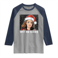 No Kings Raglan Shirt Funny Doll Face Meme Christmas - Wonder Print Shop