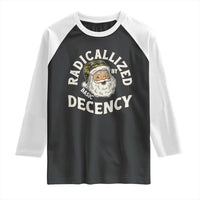 Funny Santa Camo Christmas Raglan Shirt Radicalized By Basic Decency - Wonder Print Shop
