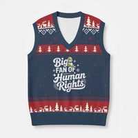 Resist Frog Xmas V-Neck Knit Sweater Vest Big Fan Of Human Rights Political Meme - Wonder Print Shop