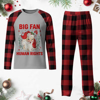 Funny Santa Christmas Plaid Pajama Set Big Fan Of Human Rights - Wonder Print Shop