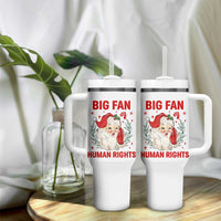 Funny Santa Christmas Tumbler With Handle Big Fan Of Human Rights - Wonder Print Shop