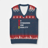 No Kings V-Neck Knit Sweater Vest No Oppressors Pure Equality - Wonder Print Shop