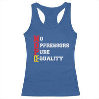 No Kings Racerback Tank Top No Oppressors Pure Equality - Wonder Print Shop