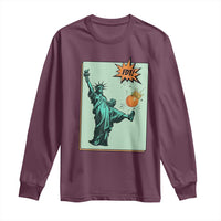 No Kings Long Sleeve Shirt Statue of Liberty Political Protest - Wonder Print Shop
