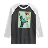 No Kings Raglan Shirt Statue of Liberty Political Protest - Wonder Print Shop