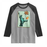 No Kings Raglan Shirt Statue of Liberty Political Protest - Wonder Print Shop