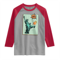 No Kings Raglan Shirt Statue of Liberty Political Protest - Wonder Print Shop