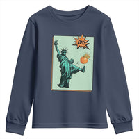 No Kings Youth Sweatshirt Statue of Liberty Political Protest - Wonder Print Shop