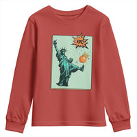 No Kings Youth Sweatshirt Statue of Liberty Political Protest - Wonder Print Shop