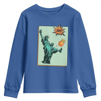 No Kings Youth Sweatshirt Statue of Liberty Political Protest - Wonder Print Shop