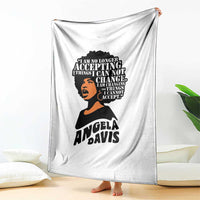 Angela Davis Inspirational Quote Throw Blanket I Am No Longer Accepting The Things I Cannot Change