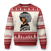 Angela Davis Inspirational Quote Ugly Christmas Sweater I Am No Longer Accepting The Things I Cannot Change - Wonder Print Shop