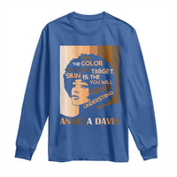 Angela Davis Inspirational Quote Long Sleeve Shirt Black Pride Melanin - Wonder Print Shop