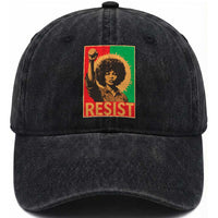 Angela Davis Washed Cotton Baseball Cap Political Protest Resist Civil Rights Freedom