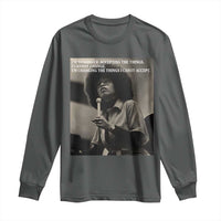 Angela Davis Inspirational Quote Long Sleeve Shirt Black History Month - Wonder Print Shop