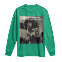 Angela Davis Inspirational Quote Long Sleeve Shirt Black History Month - Wonder Print Shop