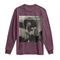 Angela Davis Inspirational Quote Long Sleeve Shirt Black History Month - Wonder Print Shop