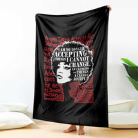 Angela Davis Inspirational Quote Throw Blanket Black History Month - Wonder Print Shop