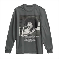 Angela Davis Inspirational Quote Long Sleeve Shirt Black History African Pride Power - Wonder Print Shop