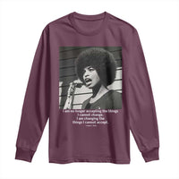 Angela Davis Inspirational Quote Long Sleeve Shirt Black History African Pride Power - Wonder Print Shop